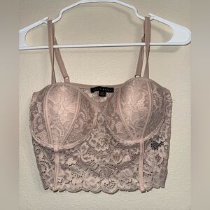 Haute Monde Lace Bustier in Tan